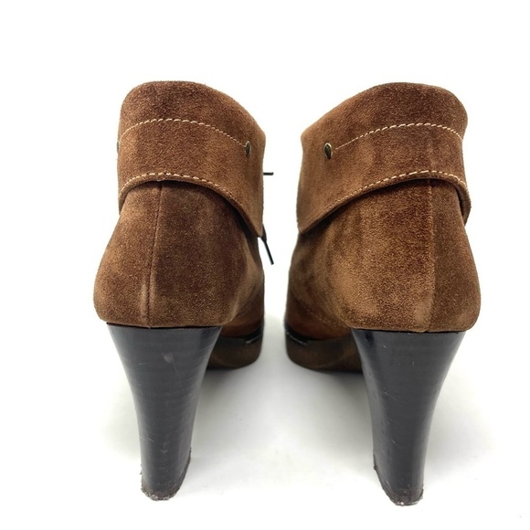 Pedro Miralles Chocolate Brown Suede Heeled Lace Up Ankle Boots Size 39 - Picture 5 of 10